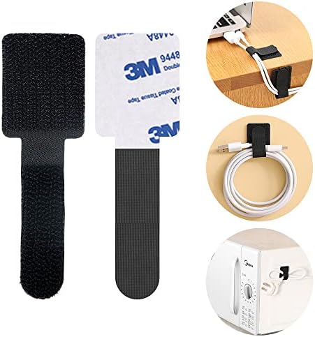 319pcs Cable Management Organizer Kit, Desk Cord Organizer, 98 Adhesive Cable Clips Holder, 17 Reusable Cable Strap, 4 Cable Sleeve Split, and 200 Nylon Cable Zip Ties (Black) - Image 6