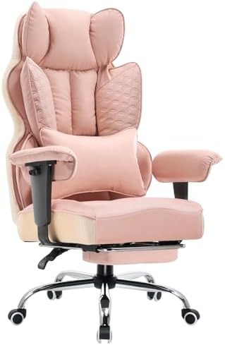 COMHOMA Big and Tall Office Chair Heavy Duty Wide Ergonomic Gaming Chair with Deluxe Embossing Designed Leather with Foot Rest,145°Reclining Adjustable Armrests Pocket Spring Back Support and Pillow by ComHoma