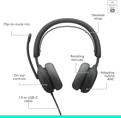 Logitech Zone Wired 2 for Business Headset - UC - Image 6