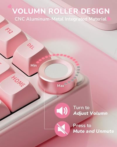 RK ROYAL KLUDGE R75 Wireless Mechanical Keyboard, 75% Percent Custom Gaming Keyboard Gasket Mount RGB Backlit with Knob & PBT Keycaps, BT5.1/2.4GHz/USB-C, Hot Swappable Cream Switch - Image 5
