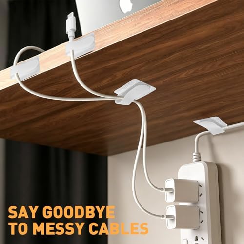 200pcs Hook and Loop Cable Straps,Under Desk Cable Management,Adjustable Cord Organizer for Desk Home Office Organization (White) - Image 7