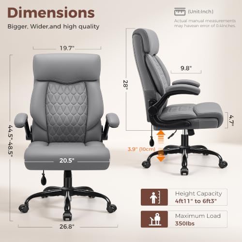 High Back Executive Office Chair with Inflatable Lumbar Support - Image 2