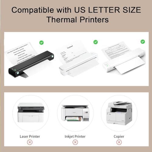 Thermal Paper 8.5 x 11 Inch for Portable Printer, 200 Sheets, BPA-Free - Image 4