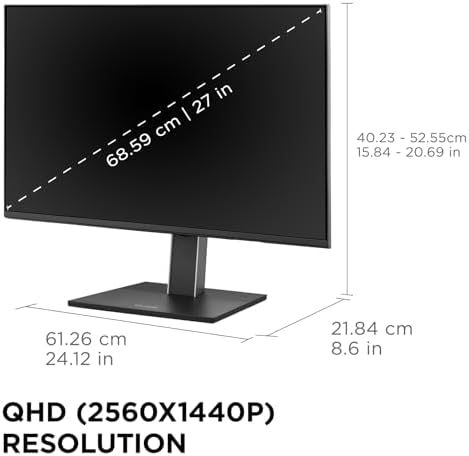 ViewSonic VG2758-2K 27 Inch 1440p Docking Monitor, 100W USB C, RJ45 - Image 6