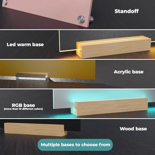 EGD Acrylic Desk Name Plate Personalized I Cute Office Decor I Office Desk Accessories with Various Material Options I Personalized Name Plate with Font Options (10 x 3.5 Inch) (1. Acrylic) - Image 5