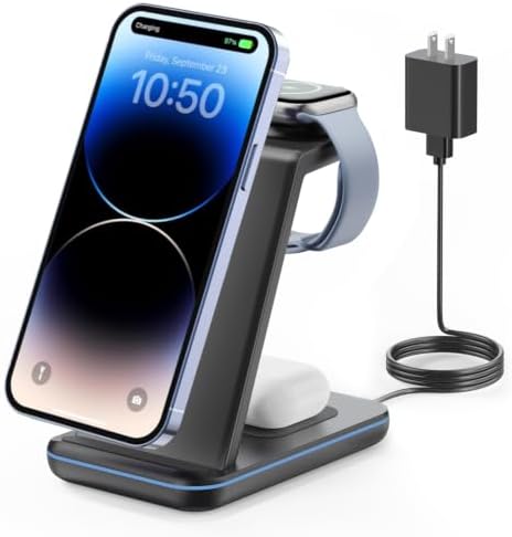 GEEKERA 3-in-1 Wireless Charging Station for iPhone, Watch & AirPods by GEEKERA