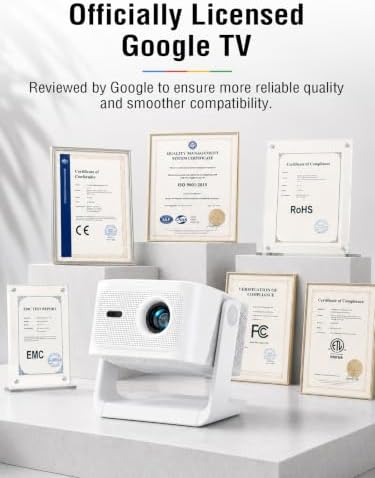 【Official Licensed Google TV】VOPLLS 4K Smart Outdoor Projector with WiFi and Bluetooth, VOPLLS Projectors with Dolby/Auto Focus, Portable Movie Phone Wireless Gaming Proyector for Bedroom (Upgrade) - Image 2