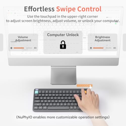 nuphy Node75 Tri-Mode Wireless Mechanical Keyboard Gray-Blush Nano Switch - Image 5