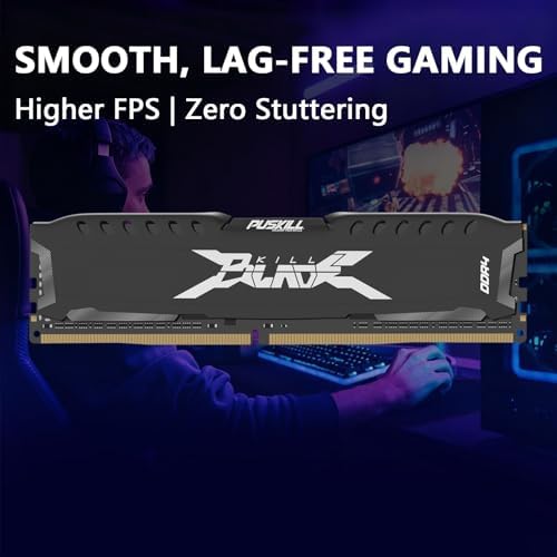 PUSKILL 32GB Kit (2x16GB) DDR4 RAM 2666MHz PC4-21300 Desktop Memory with Aluminum Heatsink, Non-ECC Unbuffered UDIMM 1.2V CL19 288-Pin, Dual Channel PC Computer Upgrade Module for Intel & AMD - Image 3