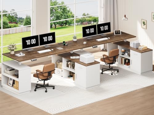 RALGEND 2 Pack L Shaped Standing Desk with Storage Drawer for Home Office by RALGEND
