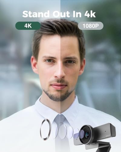 4K AI-Powered Conference Webcam with Microphones Speakers, Zoom Certified - Image 2