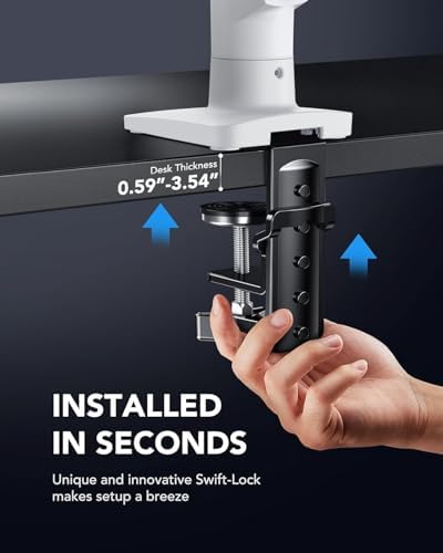 HUANUO Single Monitor Mount, 13 to 32 Inch Gas Spring Monitor Arm, Adjustable Stand, Vesa Mount with Clamp and Grommet Base - Fits 4.4 to 19.8lbs LCD Computer Monitors (Pack of 2) - Image 5