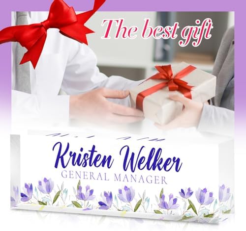 Custom Office Name Plate for Desk - Desk Name Plate Personalized Gifts for Coworkers, Boss, Employees, Teacher, Nurse - Office Desk Decor for Women Men - Employee Appreciation Gifts (Purple Violet) - Image 6