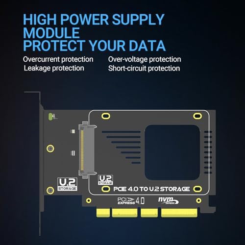 JEYI U.2 to PCIe 4.0 X4 Adapter Card for 2.5inch U.2 NVMe SSDs, 64Gbps - Image 2