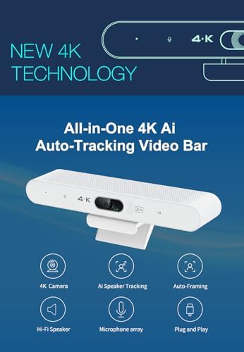 Conference Room Camera, 4K AI Conference Webcam with Microphone and Speaker - Image 7
