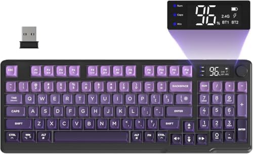FREEWOLF M96 Wireless Gaming Keyboard Creamy Membrane 94Key ANSI-Purple by Free+wolf