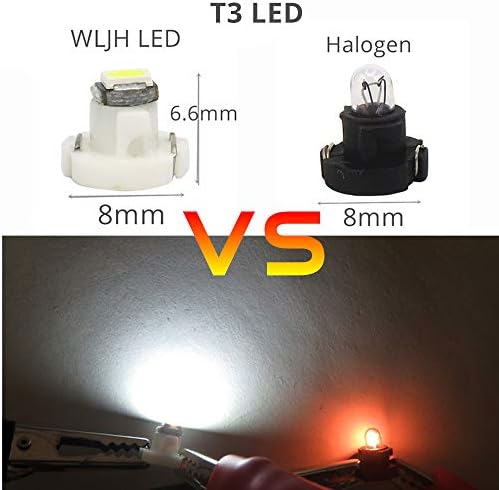 WLJH Blue T3 Neo Wedge LED Bulb for Dash Cluster and Climate Control Light - Image 5