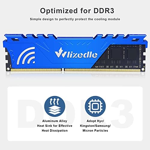 DDR3 RAM 16GB Kit (2x8GB) 1866MHz CL13 UDIMM, Desktop Memory Module PC3-14900 240-Pin 1.5V 2Rx8 Dual Rank Non-ECC Unbuffered PC Computer RAM Stick Upgrade - Blue - Image 5