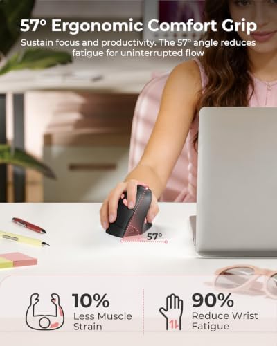 seenda MOU-302 Wireless Bluetooth Ergonomic Vertical Mouse with Volume Knob - Image 2
