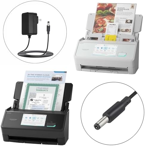 19V AC DC Adapter Charging Cord for ScanSnap iX2500 iX2400 Wireless or USB High-Speed Document Photo & Receipt Scanner PA03860-K991 PA03860-K992 PA03860-B005 PA03860-B105 DA-40B19 Power Supply Charger - Image 2