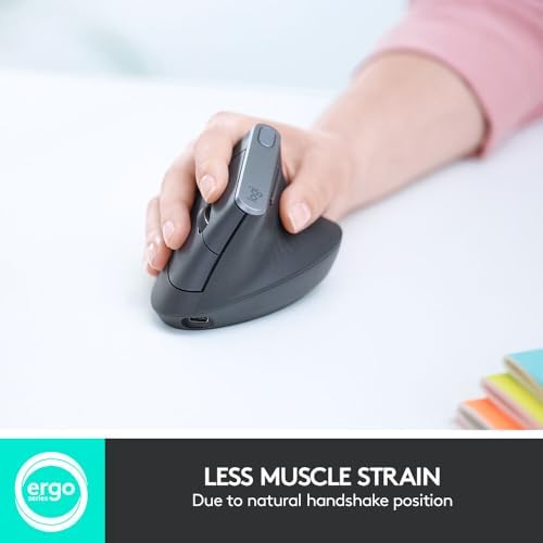 Logitech MX Vertical Advanced Ergonomic Mouse (Graphite) Bundle with Belkin Mouse Pad (Black) + Microfiber Cleaning Cloth - Image 6
