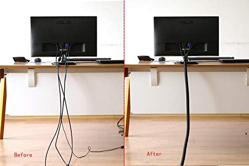 Alex Tech 25ft - 1.25 inch Cord Protector Wire Loom Tubing Cable Sleeve Split Sleeving for USB Cable Power Cord Audio Video Cable – Protect Cat from Chewing Cords - Black - Image 4