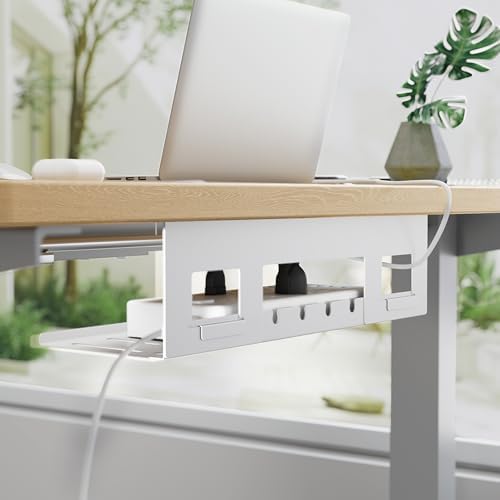 PEGZONE Under Desk Cable Management Tray, 15.7'' Screw-Mount Steel Rack - Image 2