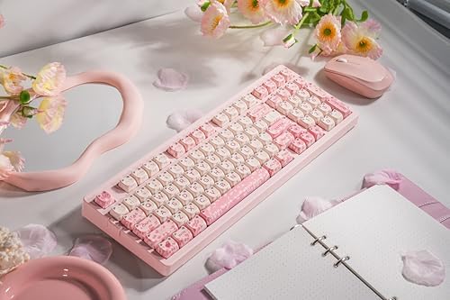 ZORNHER ZH980 Cat Mechanical Keyboard,95% Pink Creamy Keyboard with Number Pad,Cute Kawaii Mao Glowing Kitty Ear Keycaps,Creamy Sounding Linear Switches,Hot-Swappable,RGB Backlit - Image 3