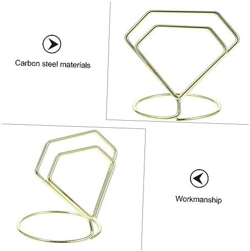 Vaguelly 10pcs Diamond Shaped Table Number Holders, Gold Carbon Steel - Image 6