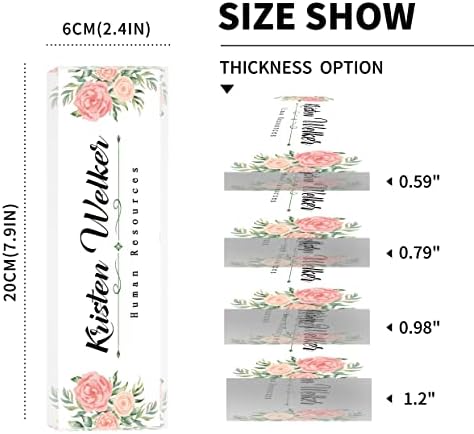SalaGraphics Desk Name Plate Personalized, Custom for Desk, Office Decor Women Men, Acrylic Accessories, Gifts Coworkers Boss Teacher, Employee Appreciation (Flowers C),8''(L)x2.5(W) - Image 3