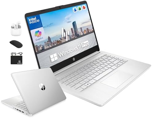HP 14" Laptop Computer for 2026 Student Business Productivity, MS Office & Win 11 Pro, Copilot AI, Intel 4-Core CPU, 4GB DDR5 RAM, 628GB Storage (128GB UFS+500GB Ext), Wi-Fi 6, HubxcelAddon, Silver by Unknown