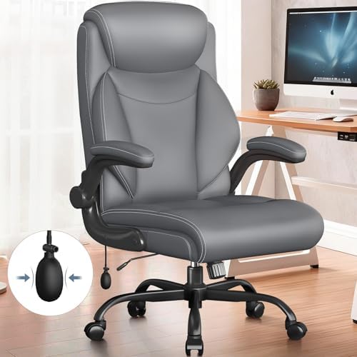 Ergonomic Office Chair,Inflatable Lumbar Support High Back Chair,Gray by Cyzena