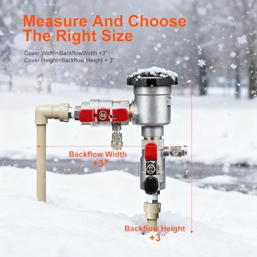 Backflow Preventer Cover 12" Wx27 H - 5°F Freeze Protection, 5-Layer Insulated Waterproof Sprinkler Valve Pouch, UV Resistant Winter Cover for Irrigation System - Image 3