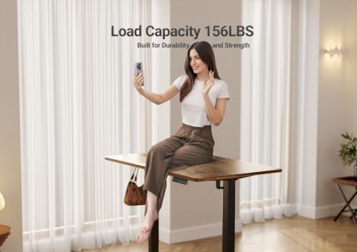YDN 55 x 24 Inch Rustic Brown Electric Standing Desk - Image 5