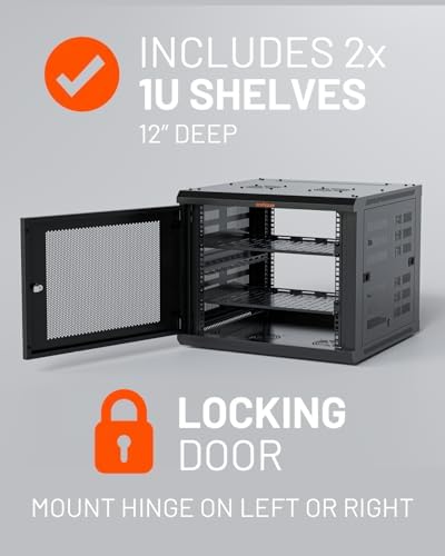 ECHOGEAR 9U Network Rack w/Enclosed Design, Easy Install, 600mm Depth - Image 3