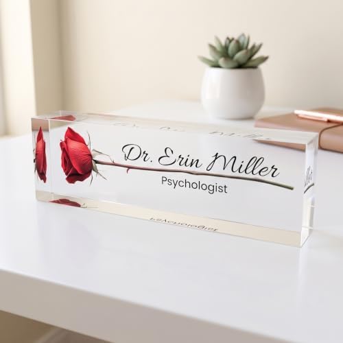 Artblox | Modern Acrylic Desk Plate, Personalized Name Title Sign - Image 2