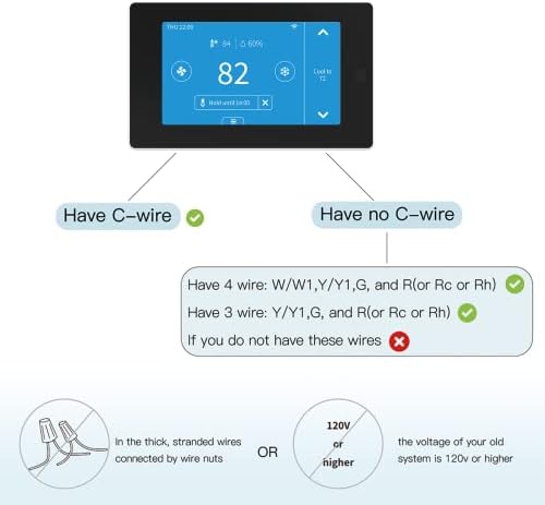 MoesGo Programmable WiFi Smart Thermostat for Home, No C-Wire Required by C-Wire Adapter, with Zone Remote Sensor, Remote Control Tuya/Smart Life, Compatible with Alexa and Google Assistant, 24VAC - Image 2