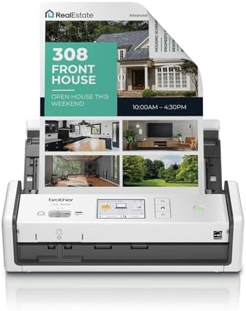 Brother ADS-1800W Wireless Compact Desktop Scanner | Scan Speeds of Up to 30ppm | 2.8" Color Touchscreen (Renewed Premium) by Unknown