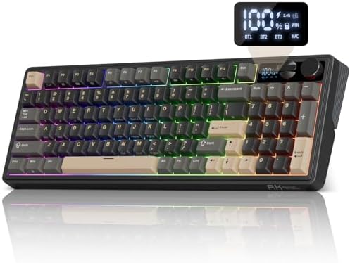 RK ROYAL KLUDGE M100 Wireless Mechanical Keyboard with Screen & Knob, Black by RKROYALKLUDGE