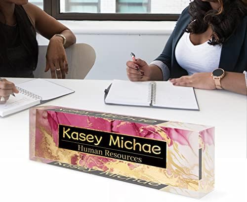 SalaGraphics Desk Name Plate Personalized, Custom for Desk, Office Decor Women Men, Acrylic Accessories, Gifts Coworkers Boss Teacher, Employee Appreciation (Red/Gold) 8”(L)x2.5(W) - Image 6
