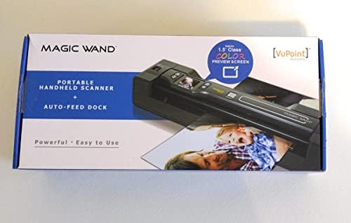 Vupoint Magic Wand Document/Photo 2-in-1 Portable Scanner & Auto-Feed Dock, 1.5 Preview LCD with 1200 DPI, Rechargeable Battery (PDSDK-ST470BU-VP) by VuPoint+Solutions