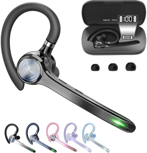 HEIBAS Bluetooth Headset, Wireless Earpiece with Mic for Work by HEIBAS