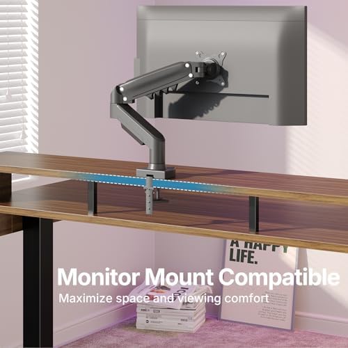 HUANUO 63″ x 26″ Electric Standing Desk with 2 Drawers &24.4″ Large Keyboard Tray, C-Clamp Mount Compatible, Adjustable Computer Desk for Office, Sit Stand Up Desk with 4 Height Presets, Deep Walnut - Image 4