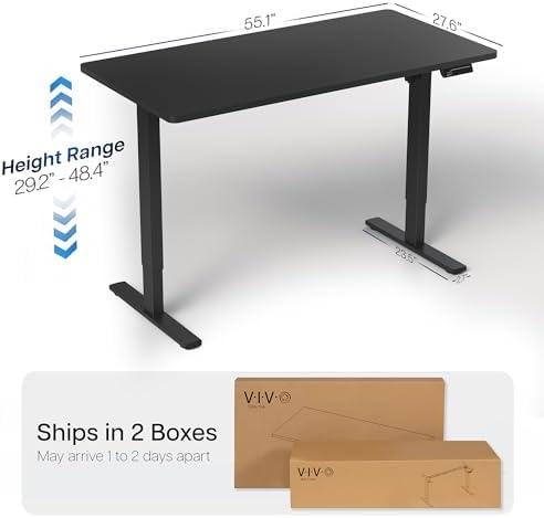 VIVO Black 55 x 28 in Standing Desk, DESK-KIT-1B55B - Image 3
