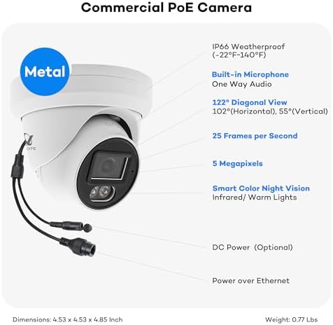 ONWOTE 8 Channel Security Camera System 6MP NVR, 4X 5MP 122° PoE IP Cameras - Image 4