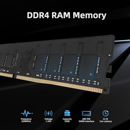 KingSpec 32GB (2x16GB) DDR4 RAM 3200MHz for Desktop - Plug-and-Play, Home & Office Use, Standard Version, 288-Pin DIMM CL18 1.35V Computer Memory Compatible with Most Intel/AMD PCs - Image 2