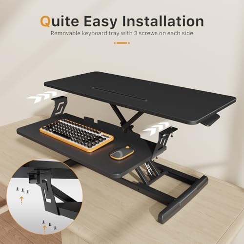 JOY worker Standing Desk Converter, 35" Height Adjustable Sit Stand Riser - Image 4