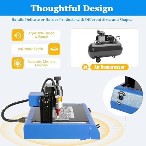 400W Electric Marking Machine Portable Metal Plastic Engraving Machine Desktop Nameplate Tag Marking Tool Adjustable Force,0.05-1mm Depth, for Mark Fixed Character Serial Number VIN(300x200mm) - Image 6