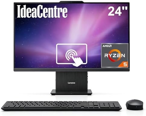 Lenovo 24" Touchscreen IdeaCentre All-in-One Desktop Computer • 6-core AMD Ryzen 5 Processor • 16GB DDR5 • 512GB SSD • Wireless KB&Mouse • Wireless Charging Base • Windows 11 by LENOVO