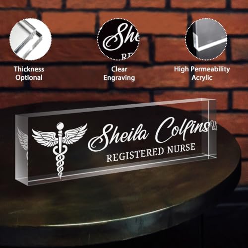 Custom Engraved Name Plate for Desk, Acrylic Desk Name Plate Personalized - Image 3
